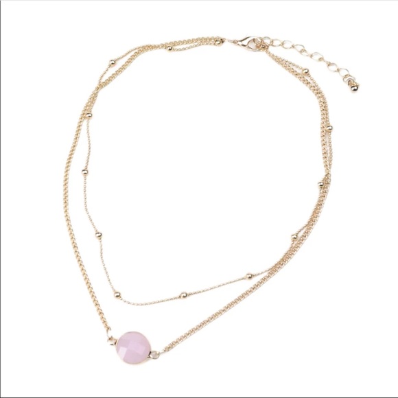 Jewelry - LDouble layer choker  pink accent NWOT